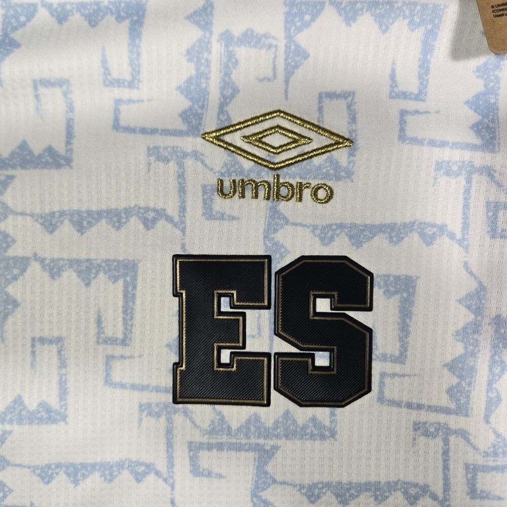$110 Umbro El Salvador Mens XL Away 23/24 Long Sleeve Soccer Jersey Kit - Picture 2 of 8